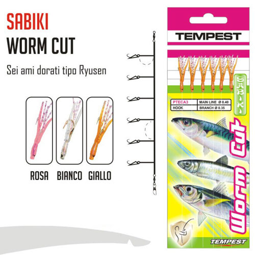 Lenza Sabiki Worm Cut PTECA3