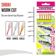 Lenza Sabiki Worm Cut PTECA3-8 Yellow